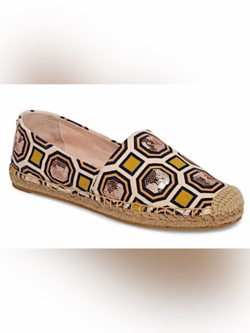 Tory Burch Cecily Embellished Espadrille | Pink/Orange